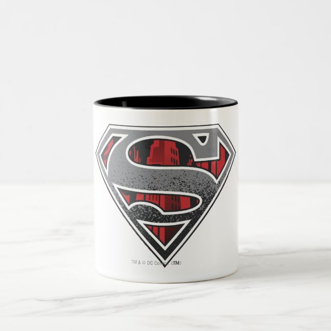 Superman S-Shield | Grått och Röda Logotypen Två-Tonad Mugg (Center)