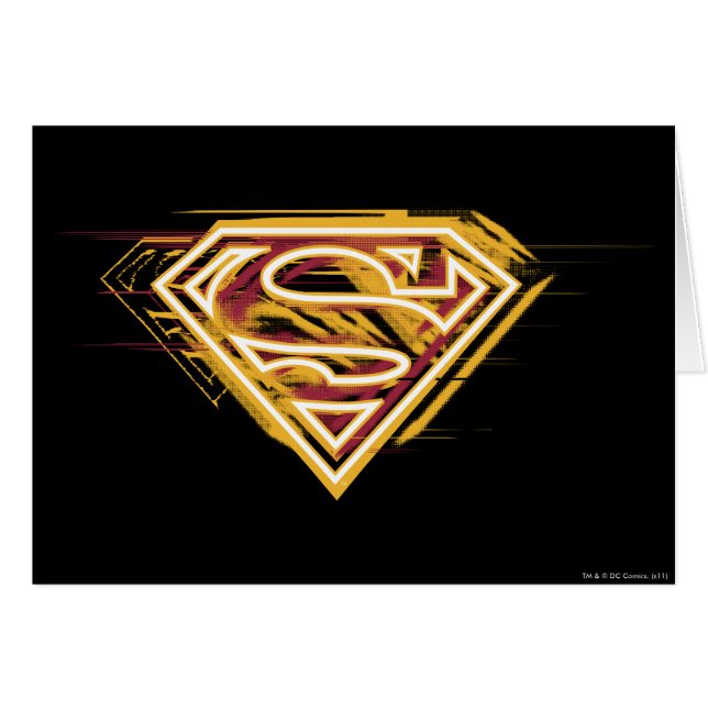 Superman S-Shield | Gult och röd Logotyp Hälsningskort (Framsidan Horizontal)