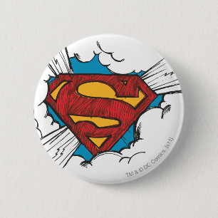Superman S-Shield Inom moln-Logotyp Knapp