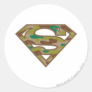 Superman S-Shield Kamouflage-Logotyp Runt Klistermärke