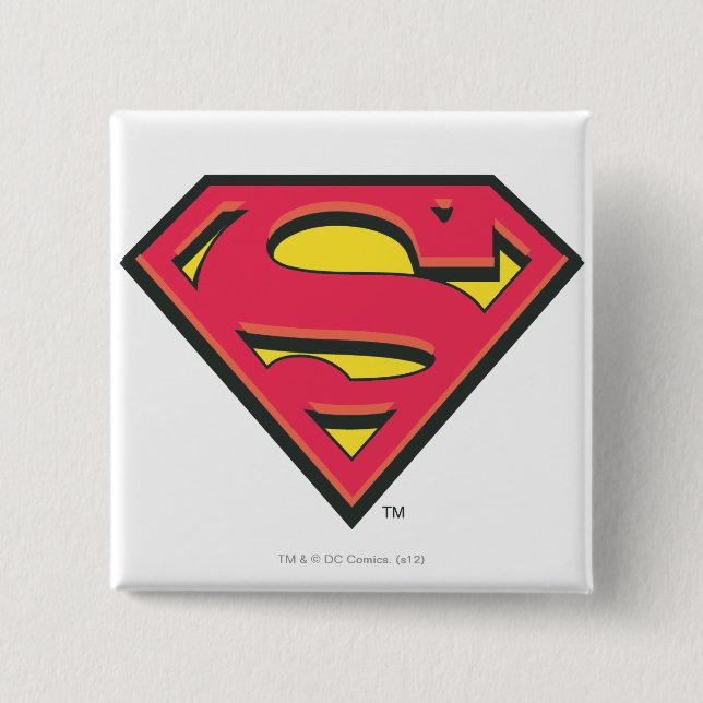 Superman S-Shield | Klassisk Logotyp Knapp (Framsida)