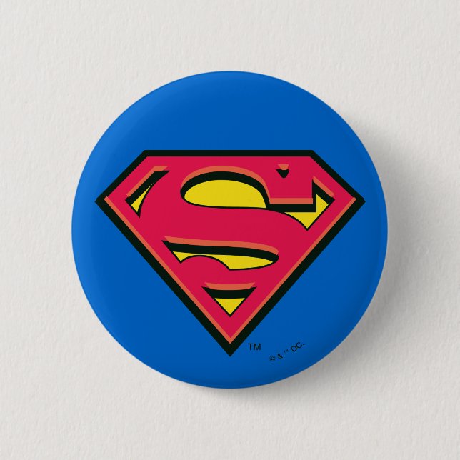 Superman S-Shield | Klassisk Logotyp Knapp (Framsida)