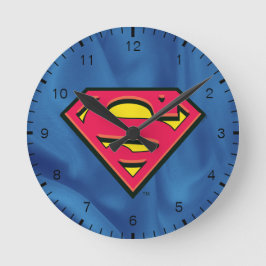 Superman S-Shield | Klassisk Logotyp Rund Klocka