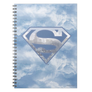 Superman S-Shield   Light Blue City Logotyp Anteckningsbok