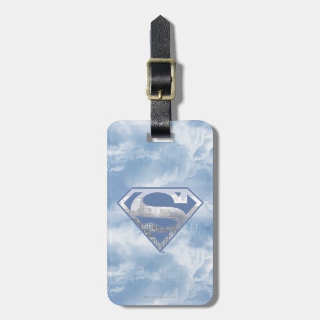 Superman S-Shield | Light Blue City Logotyp Bagagebricka (Vertikal Framsida)