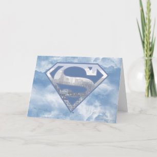 Superman S-Shield   Light Blue City Logotyp Kort