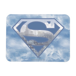 Superman S-Shield  Light Blue City Logotyp Magnet