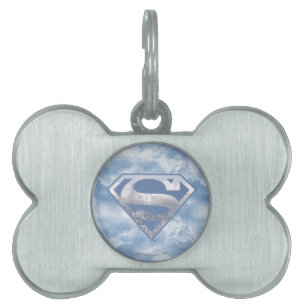 Superman S-Shield   Light Blue City Logotyp Namnbricka Husdjur