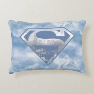 Superman S-Shield Light Blue City Logotyp Prydnadskudde