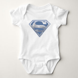 Superman S-Shield Light Blue City Logotyp T Shirt