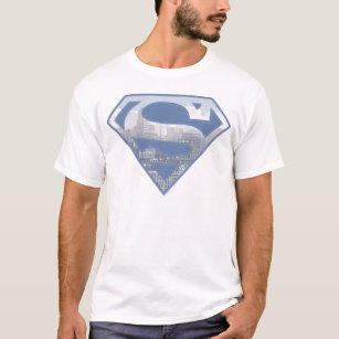 Superman S-Shield   Light Blue City Logotyp Tee