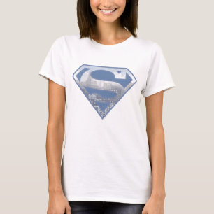 Superman S-Shield Light Blue City Logotyp Tee