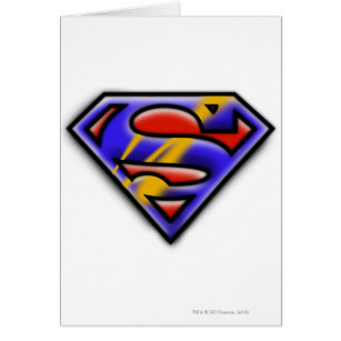 Superman S-Shield   Lila Airbrush Logotyp Hälsningskort