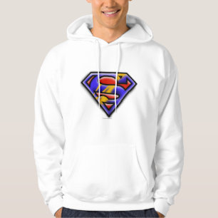 Superman S-Shield Lila Airbrush Logotyp Hoodie
