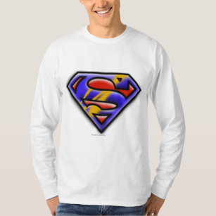 Superman S-Shield   Lila Airbrush Logotyp T-shirt