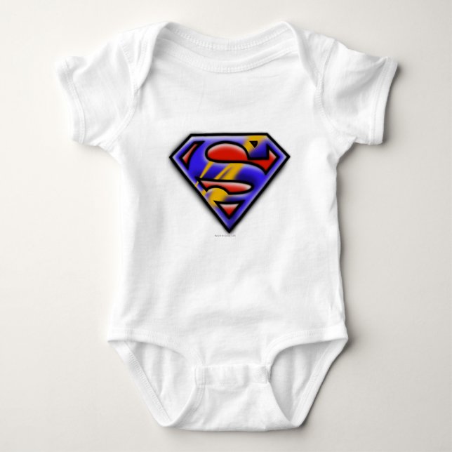 Superman S-Shield | Lila Airbrush Logotyp Tee (Framsida)