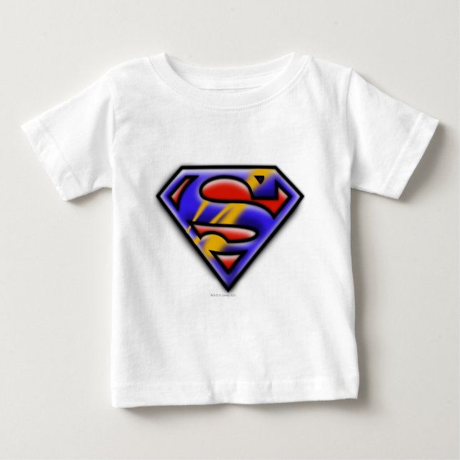 Superman S-Shield | Lila Airbrush Logotyp Tee (Framsida)