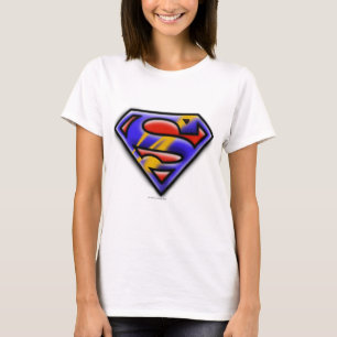 Superman S-Shield  Lila Airbrush Logotyp Tee Shirt