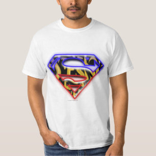 Superman S-Shield Lila-Red Graffiti Logotyp T Shirt