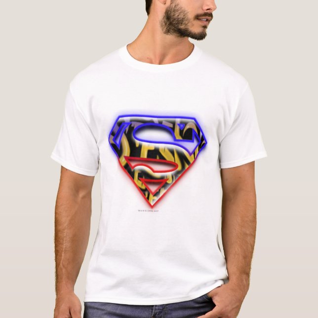 Superman S-Shield | Lila-Red Graffiti Logotyp Tröja (Framsida)
