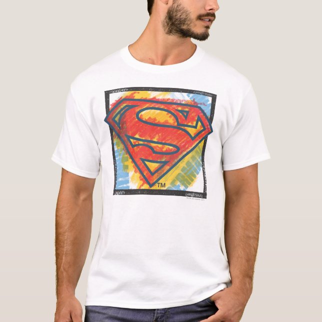 Superman S-Shield | Logotyp av Färgad Tee Shirt (Framsida)