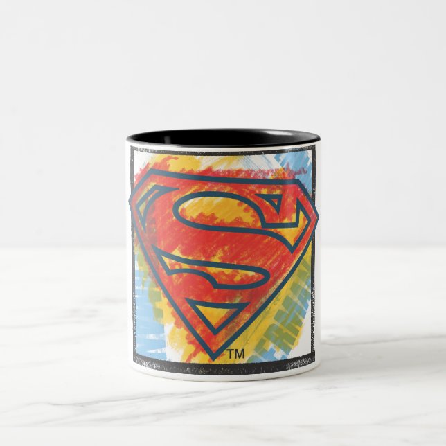 Superman S-Shield | Logotyp av Färgad Två-Tonad Mugg (Center)