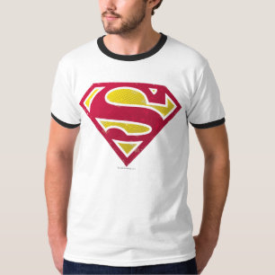 Superman S-Shield Logotyp för ansträngda punkte Tee