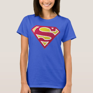 Superman S-Shield Logotyp för ansträngda punkte Tee Shirt