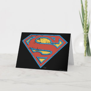 Superman S-Shield Logotyp för blå konturrensning Kort