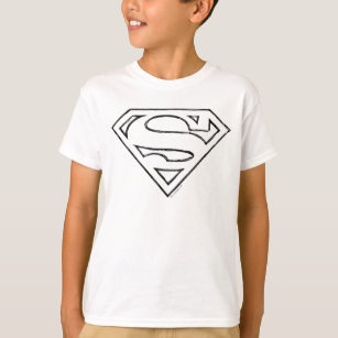 Superman S-Shield   Logotyp för enkel svart kontur T-shirt