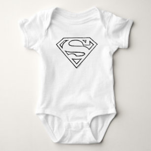 Superman S-Shield Logotyp för enkel svart kontur T-shirt