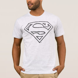 Superman S-Shield | Logotyp för enkel svart kontur T Shirt