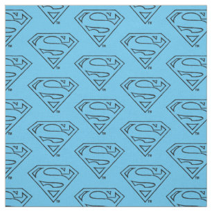 Superman S-Shield Logotyp för enkel svart kontur Tyg