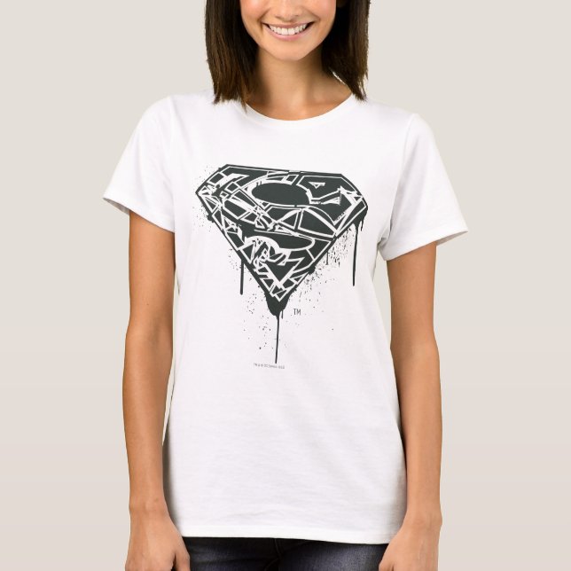 Superman S-Shield | Logotyp för fragmenterad platt T-shirt (Framsida)