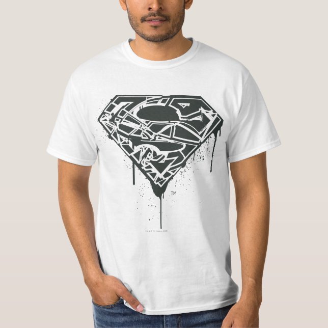 Superman S-Shield | Logotyp för fragmenterad platt T-shirt (Framsida)
