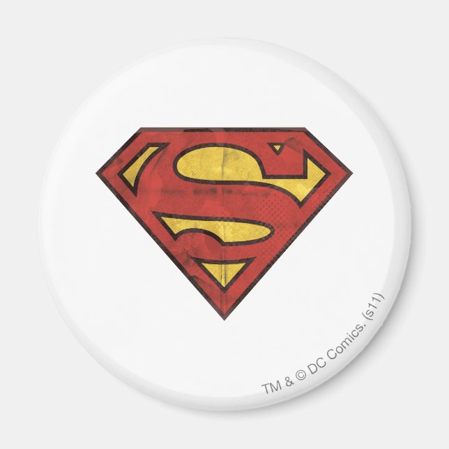 Superman S-Shield | Logotyp för Grunge Magnet (Framsidan)