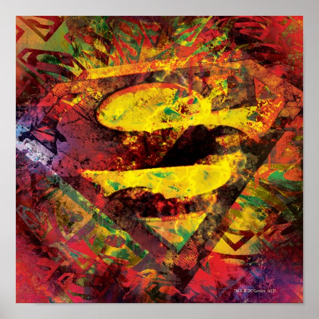 Superman S-Shield | Logotyp för Grunge Poster (Framsidan)