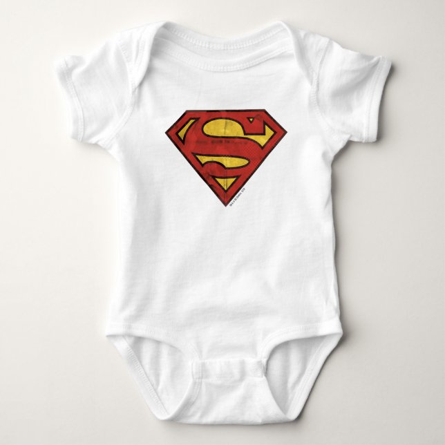 Superman S-Shield | Logotyp för Grunge T-shirt (Framsida)