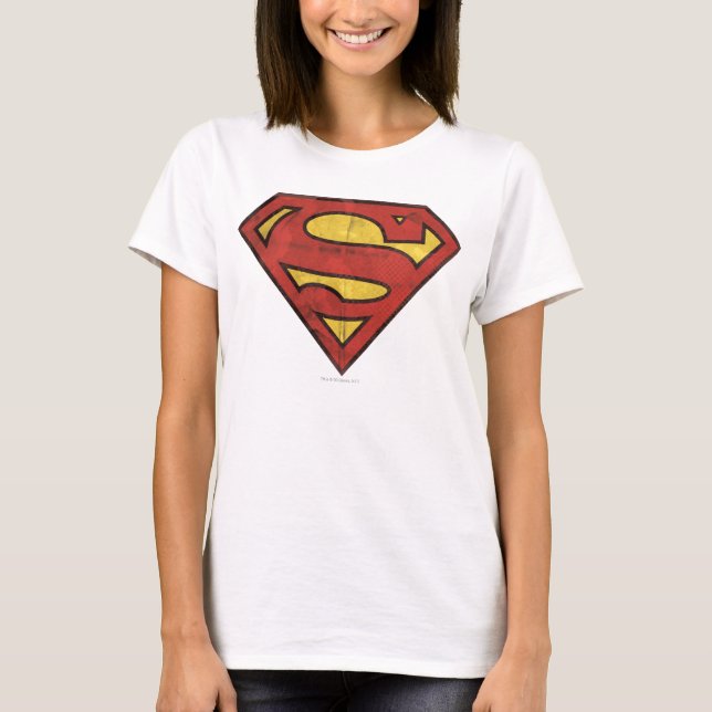 Superman S-Shield | Logotyp för Grunge Tee Shirt (Framsida)