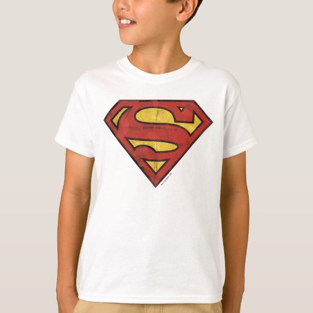Superman S-Shield | Logotyp för Grunge Tee Shirt (Framsida)