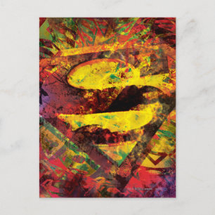 Superman S-Shield   Logotyp för Grunge Vykort