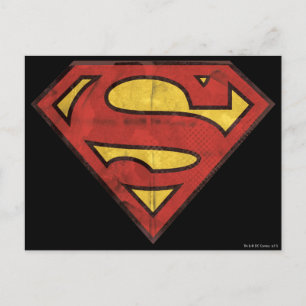 Superman S-Shield Logotyp för Grunge Vykort