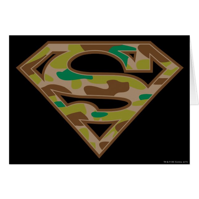 Superman S-Shield | Logotyp för kamouflage Hälsningskort (Framsidan Horizontal)