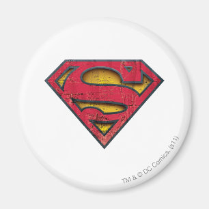 Superman S-Shield Logotyp i stressen Magnet