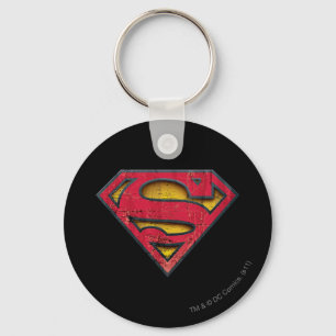 Superman S-Shield Logotyp i stressen Nyckelring