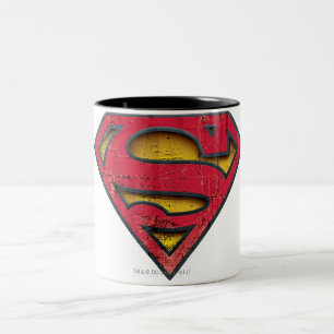 Superman S-Shield Logotyp i stressen Två-Tonad Mugg