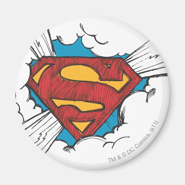 Superman S-Shield | Logotyp inom moln Magnet (Framsidan)