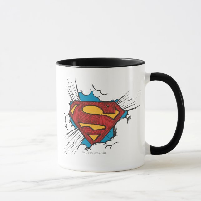 Superman S-Shield | Logotyp inom moln Mugg (Höger)