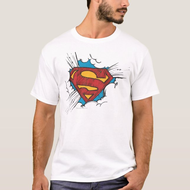 Superman S-Shield | Logotyp inom moln T Shirt (Framsida)