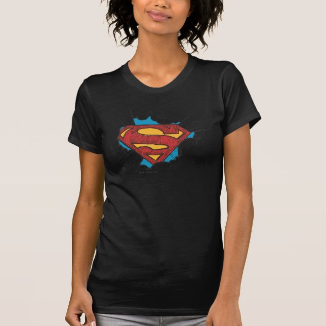 Superman S-Shield | Logotyp inom moln Tee Shirt (Framsida)